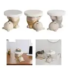 End Table Nordic Round Storage Tray Bear Statue Side Table Sofa Table for Small