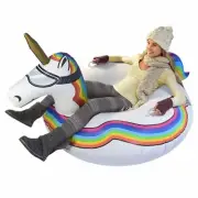 GoFloats Winter Large Unicorn Snow Tube - The Ultimate Sled & Toboggan