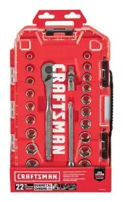 Craftsman 3/8 in. Drive Metric and SAE 6 Point Socket and Ratchet Set 22 pc. -