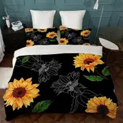 v2803 Bed Sheets Butterfly Flower Pattern Adult Duvet Cover Set Bed Linen Bedclothes Bed Sheets IU2803