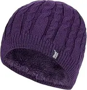 [HEAT HOLDERS] | SockShop | Ladies Alesund Cable Knit Thermal Hat Beanie | Winter Warm and Stylish | One Size Fits Most