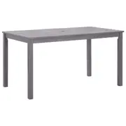 Garden Table Grey Wash 140x80x74 cm Solid Acacia Wood vidaXL
