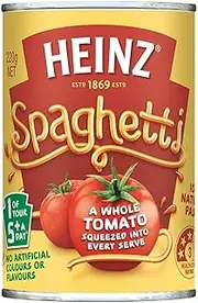 Heinz Spaghetti The One for One Canned Pasta In Tomato Sauce Ready To Eat Quick and Convenient Meal Tinned Spaghetti in Tomato Sauce 220g