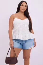 White Baby doll Singlet Top