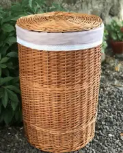 round wicker laundry basket holder organizer basket storage boho rattan hamper