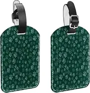 [WOSHJIUK] Luggage Tags,2 Pack Labels Suitcase Tags,Seamless Dog paw Print,Luggage Tags Privacy Protection Travel Bag Tag