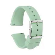 Silicone Watch Band 20mm Quick Release Watch Strap Silver Clasp, Light Green
