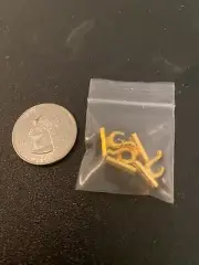 Dollhouse Miniature Wall Hooks Set of 4 Metal 1:12 Scale Gold Finish
