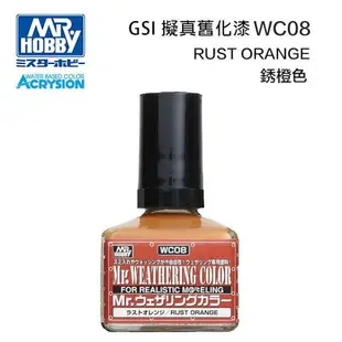 【鋼普拉】現貨 MR.HOBBY GUNZE 郡氏 GSI WC08 軍事模型 舊化漆 銹橙色 紅棕色 墨線液 40ml