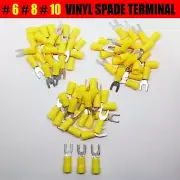200 - Assorted Spade Terminals Vinyl Insulated 12 -10 AWG - #6 #8 #10