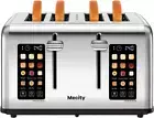 4 Slice Toaster with Touch Screen Control, 4 Wide Slots, Stainless Steel Smart B