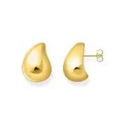 Genuine THOMAS SABO Gold-plated organic drop-shaped ear studs