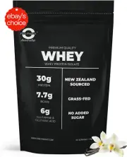 100% Grass Fed Whey Protein Isolate 30g per Serve Fast Absorbing Vanilla 1kg