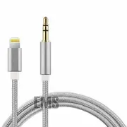 Lightning to 3.5mm Jack Male Audio AUX Cable For iPhone 12 Pro Max 11 Pro Max XS Max XR 8 7 6 iOS iPad (Silver)