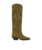 Hollowed out pattern boots 35 Brown