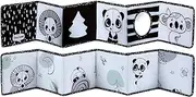 Tiny Love Double-Sided First Book, Black & White Decor Baby Activity Book with 7 Fun Activities , Dual Stage Development with Textures, Sounds, and Mirror, Enhances Cognition, Communication, and Motor Skills