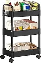 Storage Cart on Wheels - Convenient Pulleys Easy Small Trolley Rack | Mobile Bar Cart Rack Space Saving Mobile | Hanging Cups Handles Lockable Wheels Storage Needs