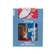 Disney Snow White Grumpy 300ml Coffee Drink Mug Cup & Ankle Socks AU7-11/EU41-46