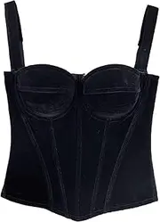 [NAVYN] Women's Fashion Corset Top Sexy Removable Waist Trimmer Bustiers Corsets Shapewear Going Out Crop Tops For Women(Black,90/40C)