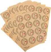 TOGEVAL 12 Pcs Paper Heart Sealing Stickers Handmade Adhesive Labels for Baking Food Wrapping and present Packaging Cute Decorative Paper Stickers for Personal and Professional Use