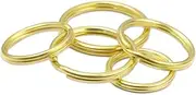(outside dimensions :25mm(1")) - Bluemoona 10 Pcs - Brass Round Edged Keyring Keychain Split Ring 25mm 1" for Clip key