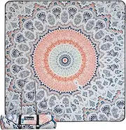 NAKIE Picnic Blanket - Extra Large, Waterproof, Machine Washable, Easy Storage. Perfect for Camping, Picnics & Outdoor, Children by The Beach or Playing with Dog, 2m x 2m cm (Sound of Summer)