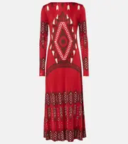 [Johanna Ortiz] Johanna Ortiz Printed jersey midi dress AU 14 red