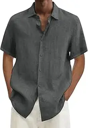 [Generic] T Shirts Bulk Male Summer Hawaii Solid Shirt Short Sleeve Double Pocket Turn Down Collar Button Shirt Vertical Striped Shirt Men