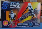 95 Star Wars POTF2 Imperial Speeder Bike Biker Scout Kenner Tonka 69651 NM