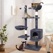 BEASTIE Cat Tree Scratching Post Grey 145cm
