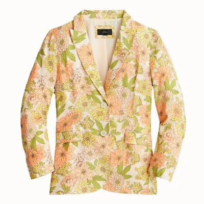 J Crew Zinnia Floral Parke Blazer Size 8 Long Sleeve Button Front Blazer NEW