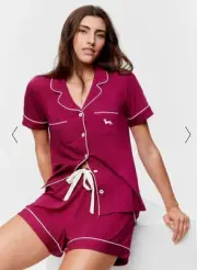 NEW PETER ALEXANDER PJ SET DREAMY BAMBOO JERSEY TOP & SHORTS CHERRY XL RRP$129