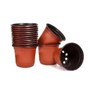 100PCS Plastic Plant Flower Pots Nursery Seedlings Pot Container & Plants Tags