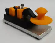 Orange Camelback Morse Code Key Navy Style W/ Aluminum Base