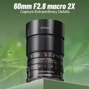 7artisans 60mm F2.8 Macro 2X Full Frame Lens for Canon RF Sony E Nikon Z mount