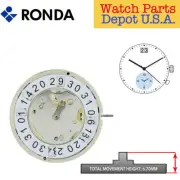 Ronda 4210.B Quartz Watch Movement, 3 Hands, Date at 12 (Multiple Variations)