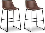 [Signature Design by Ashley] Centiar Urban Industrial 28.75" Pub Height Bucket Seat Barstool, 2 Count, Brown