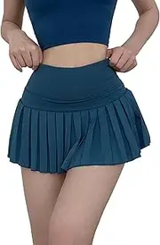 [Generic] Womens Pleated Tennis Skirts with Shorts High Waisted Mini Skirt Golf Skort Athletic Skirts Running Workout Skorts