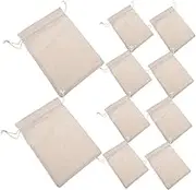 MUELODSIC 10pcs Reusable Cotton Muslin Storage Bags Soft Washable Linen Produce Bags with Drawstring Closure for Weddings Parties and Everyday Use