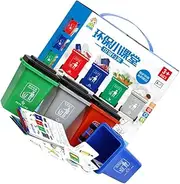TOBBOMEY 1Set Garbage Sorting Game Trash Can for Educational Cognition with Bins Cards for Developing Environmental Awareness Hand Eye Coordination