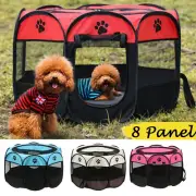 8 Panel Pet Tent Playpen Dog Cat Play Pen Bags Kennel Portable Puppy Crate New