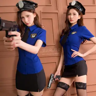 【愛衣朵拉】女警制服 角色扮演 襯衫窄裙套裝(COSPLAY 警察服飾)