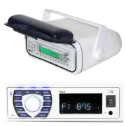 Pyle PLRMR23BTW Marine Boat AM FM SD USB Player Aux Radio +PLMRCW3 Housing