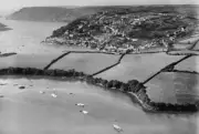 town and harbour Salcombe from north-east 1930 England OLD PHOTO