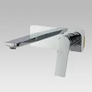 Square Chrome Wall Mixer with Spout