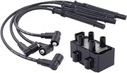 Ignition Coil Ignition Cable Set Block Ignition Coil Ignition Cable Rod Ignition Cable Distribution Coil Ignition Cable Set Engine Ignition Cable Set for Clio 2 Kangoo Twingo 2 Twingo 1 1.2
