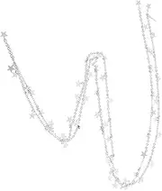 [SHINEOFI] Jewelry Chains for Diy Necklace Making Silver Star Accessories Long Necklace Chain Choker Chain Fashion Jewelry Supplies
