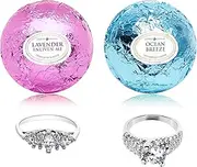 (Size 7) - Ocean Breeze Lavender Bath Bombs Gift Set of 2 with Size 7 Ring Surprise Inside Each Made in USA