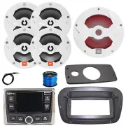 JBL Marine Radio, ANT, LED Sub, 4x 8" 450W Speakers (White),Spa Bezel, Adapter