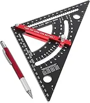 Aluminum Triangle Ruler 7 Inch Combination Square Set Dual Scales Ruler for Woodworking Protractor Marking Drill Gauge